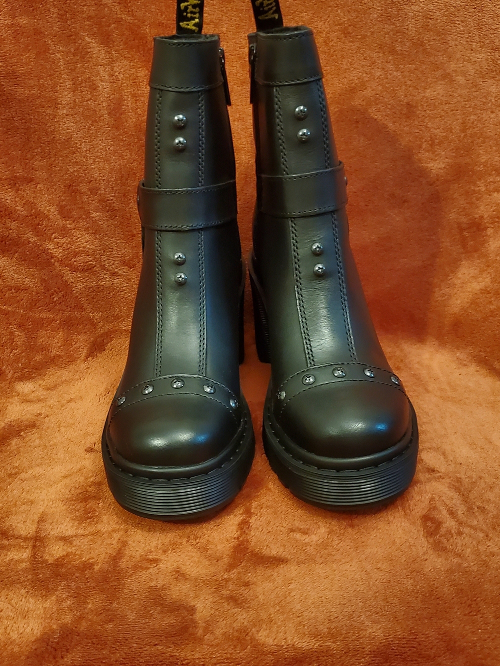 NEW Dr. Martens Black Studded Platform Ankle Boots